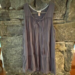 KNOX ROSE SLEEVELESS BLOUSE /TUNIC GRAY, SIZE L; NWOT